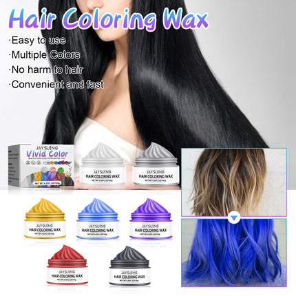 Instant Hair Wax Dye,Natural Hair Coloring Wax,Fluffy & Matte Hair Wax for Moisturizing And Anti-split Ends Hairstyle Cream