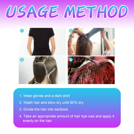 Instant Hair Wax Dye,Natural Hair Coloring Wax,Fluffy & Matte Hair Wax for Moisturizing And Anti-split Ends Hairstyle Cream