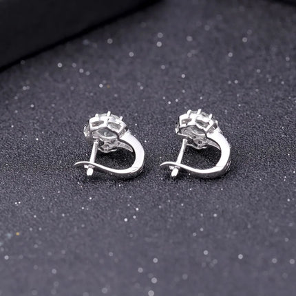 GEM'S BALLET 2.52Ct Natural Green Amethyst Flower Gemstone Earrings 925 Sterling Silver Elegant Stud Earrings for Women Jewelry