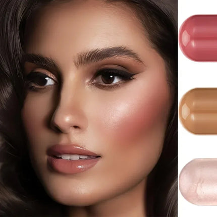 3Pcs Makeup Set Highlighter & Blush & Contour Sticks Waterproof Face Highlighter Blush Contouring Pen Finishing Makeup