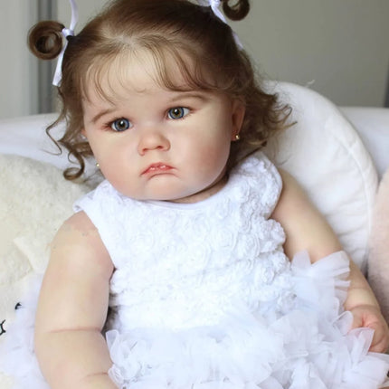 BZDOLL Realistic 60cm 24inch Soft Silicone Reborn Baby Doll With 3D-painting Skin and Vascular Vein Handmade Girl Birthday Gift