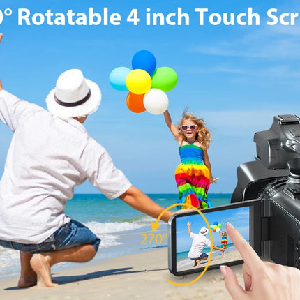 HD WIFI 6K Digital Camera 4.0 Touch Screen Video 270 Degree Rotation Night Vision 18X Digital Zoom