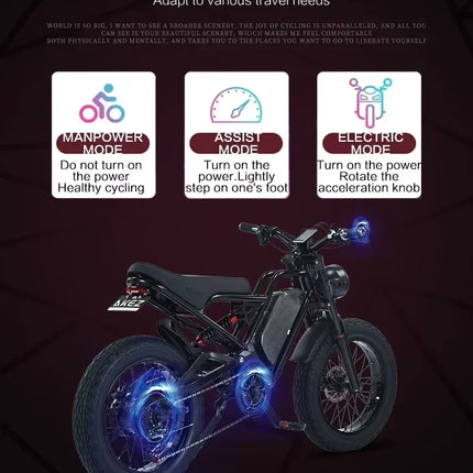 Ebike AKEZ 1500W 48V 18AH Electric Bicycle Full Suspension