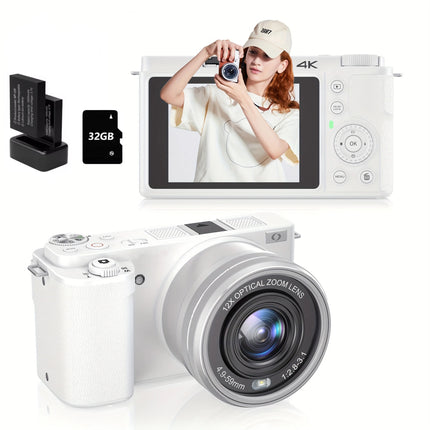 12X Optical Zoom SLR DSLR Camera 4K 64MP HD Digital Cameras For Photography Auto Focus Anti-Shake YouTube Video Vlog Camcorder