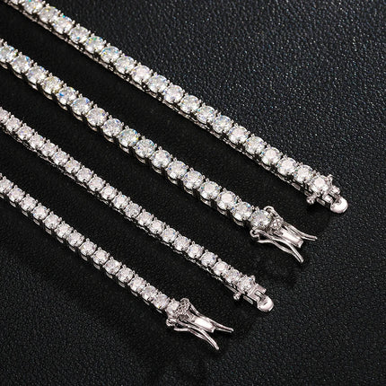 Round Cut D VVS1 Moissanite Cross Pendant Moissanite Tennis Chain For Men Hip Hop Jewelry 925 Sterling Silver Luxury Necklace