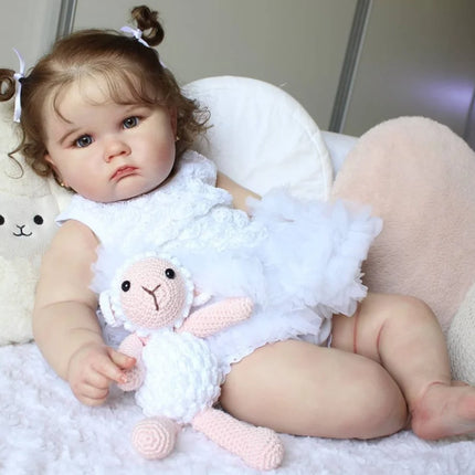 BZDOLL Realistic 60cm 24inch Soft Silicone Reborn Baby Doll With 3D-painting Skin and Vascular Vein Handmade Girl Birthday Gift
