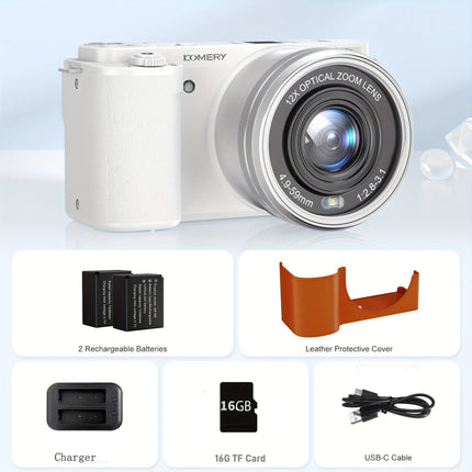 12X Optical Zoom SLR DSLR Camera 4K 64MP HD Digital Cameras For Photography Auto Focus Anti-Shake YouTube Video Vlog Camcorder