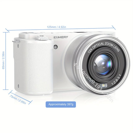 12X Optical Zoom SLR DSLR Camera 4K 64MP HD Digital Cameras For Photography Auto Focus Anti-Shake YouTube Video Vlog Camcorder