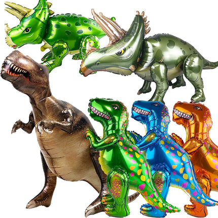 Giant Jurassic Dinosaur Standing Foil Balloons Inflat Tyrannosaurus Rex Triceratops Baby Shower Dinosaur Birthday Party Supplies