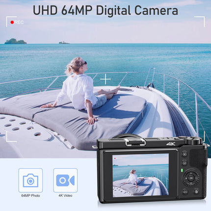 12X Optical Zoom SLR DSLR Camera 4K 64MP HD Digital Cameras For Photography Auto Focus Anti-Shake YouTube Video Vlog Camcorder