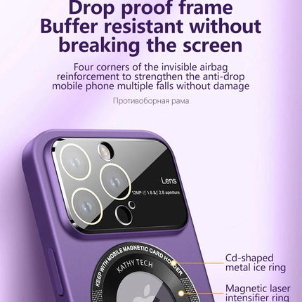 For Magsafe Magnetic Case For iPhone 15 14 13 12 11 Pro Max Plus Wireless Charging Phone Cover Camera Lens Protector Accessories