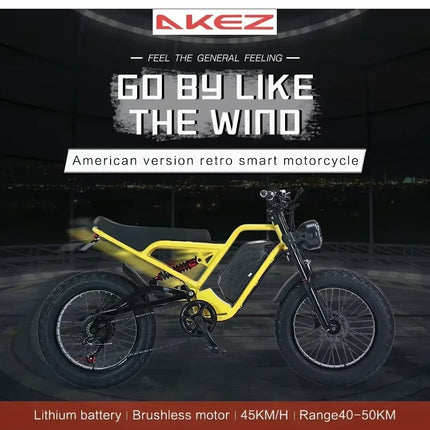 Ebike AKEZ 1500W 48V 18AH Electric Bicycle Full Suspension