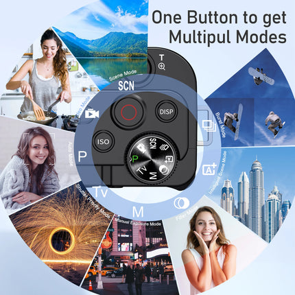 12X Optical Zoom SLR DSLR Camera 4K 64MP HD Digital Cameras For Photography Auto Focus Anti-Shake YouTube Video Vlog Camcorder
