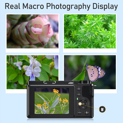 12X Optical Zoom SLR DSLR Camera 4K 64MP HD Digital Cameras For Photography Auto Focus Anti-Shake YouTube Video Vlog Camcorder
