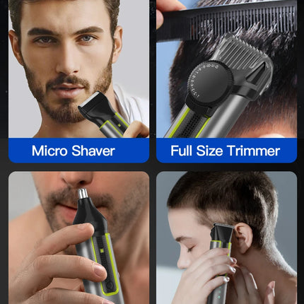 4 IN 1 Hair Cutting Kits 677 Professional Electric Trimmers Shaver Storage Package USB IPX5 Waterproof Body Grooming Clippers