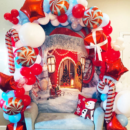 Christmas Balloon Garland Arch Matte  Blloon Red Blue White Balloons Arch Set Merry Christmas Decoration Gifts New Year Balloon