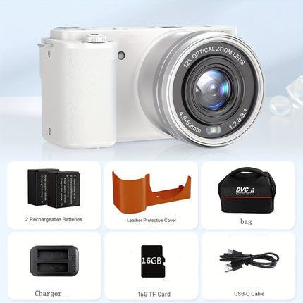 12X Optical Zoom SLR DSLR Camera 4K 64MP HD Digital Cameras For Photography Auto Focus Anti-Shake YouTube Video Vlog Camcorder