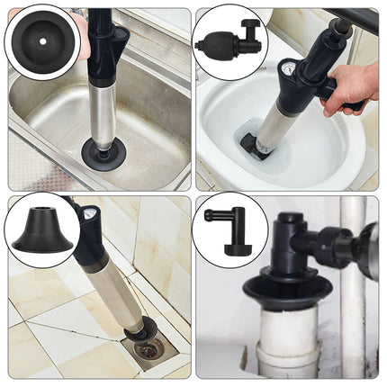 Toilet Plunger High Pressure Drain Plunger Dredge Clog Remover Sewer Pipe Unblocker Air Drain Blaster