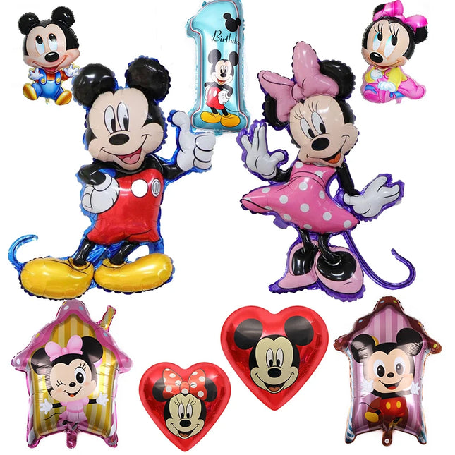 Disney Mickey Minnie Mouse Foil Balloon Baby Shower Birthday Cartoon Mickey Mouse Balloon Party Decoration Air Globos Supplies