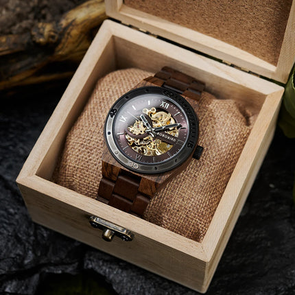 Top Luxury Men's Watches BOBO BIRD Mechanical Wristwatch Wooden Relogio Masculino Custom Father's Day Gift Wooden Box