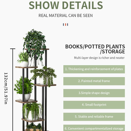 Plant Stand Stand For Flowers Wooden Storage Shelf 4/5/6 Tier Flower Shelf Planter Rack Indoor Display Stand Multiple Flower Pot