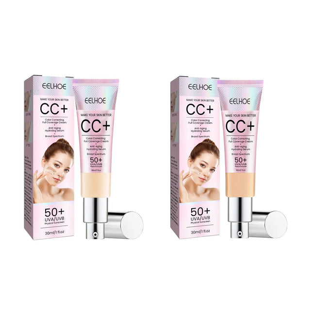 EELHOE CC Cream Oil Control Even Skin Tone Nourish Brighten Skin Waterproof Concealer Cover Blemishes Make Up Foundation Cream