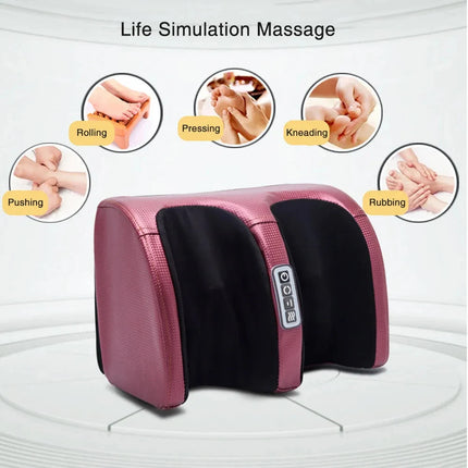 Electric Foot Massager Heated Roller Calf Relief Fatigue Shiatsu Kneading Deep Tissue Muscles Vibrator Machine Full Body Relaxed