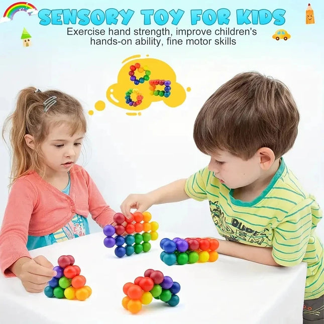 Sensory Fidget Toys - 3D Rotating Educational Balls For Stress & Anxiety Relief Creative Learning Activities Birthday Party Gift