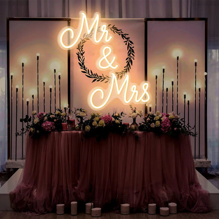 Custom Neon LED Mr&Mrs Personalized Neon Sign Customization For Wedding Party Decoration Bedroom Home Wall Decor Night Lamp