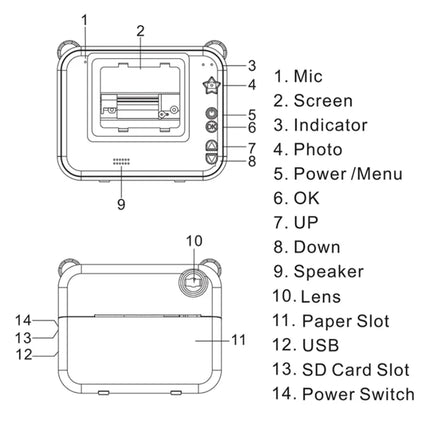 Digital Children Camera Photography Instant Print Photo Kids Video Recorder Mini Thermal Printer Video Educational Birthday Gift