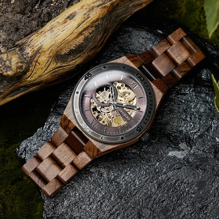 Top Luxury Men's Watches BOBO BIRD Mechanical Wristwatch Wooden Relogio Masculino Custom Father's Day Gift Wooden Box