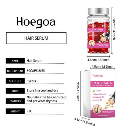 Hoegoa Hot Sale Leave No Rinse Hair Vitamin Capsules Hair Serum for Women Men Moisturizing Glossy & Smooth Hair Care Essence