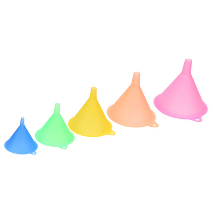 Pinkycolor Translucent 5pcs/set Kitchen Mini Funnel Bar Wine Flask Funnels Food-grade Material