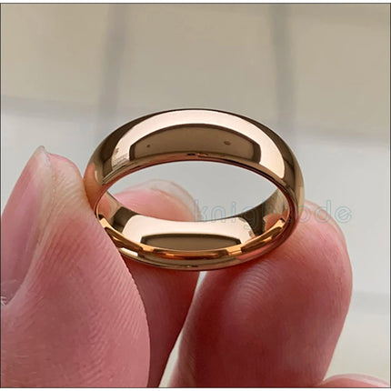 Classic Rose Gold Color Tungsten Wedding Ring For Women Men Carbide Engagement Band Dome Polished Finish Width 8mm 6mm