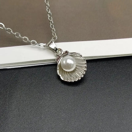 Trendy Summer Shell Imitation Pearl Pendant Necklace For Women Fashion Collar Neck Jewelry Wholesale Dropshipping