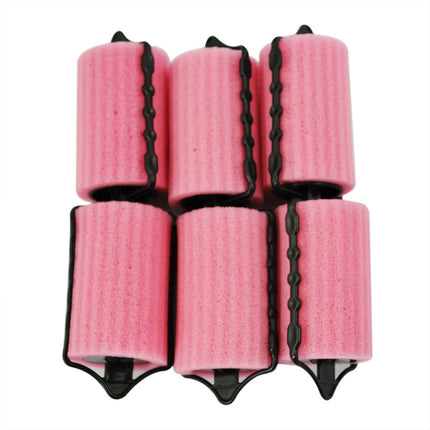 6 PCS Magic Hair Care Roller Style Sponge Curlers For Girl Ladies Pink Color Hair Styling Tool Curler Maker