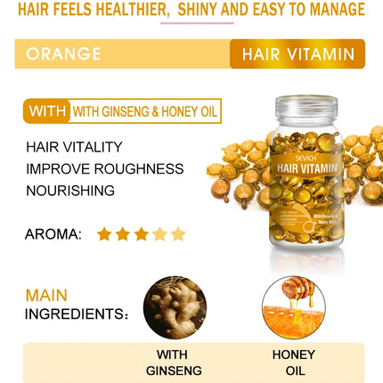 Sevich Smooth Silky Hair Vitamin Capsule Keratin Complex Oil Hair Care Repair Damaged Hair Serum Anti-Loss Moroccan Hair Oil