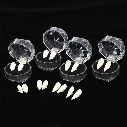 1 Pair Multi-size Avail Vampire Teeth Horror Halloween Resin Fangs Dentures DIY For Masquerade Party Decor Cosplay Costume Props