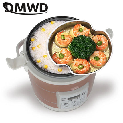 1.6L Electric Rice Cooker 12V 24V Cars/Trucks Soup Pot Multicooker Porridge Cooking Machine Food Steamer Heater Lunch Box Warmer