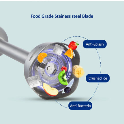 BioloMix 1200W 4-in-1 Immersion Hand Stick Blender Mixer Vegetable Meat Grinder 800ml Chopper Whisk 600ml Smoothie Cup