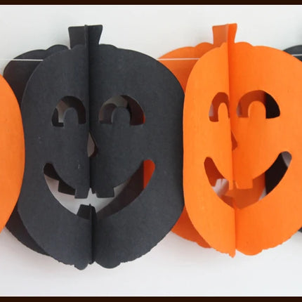 3PCS Halloween Bat Vampire Pumpkin Ghosts Spider Paper Banner 3M Terror Hanging Garland Bunting Happy Party For Home Decorations