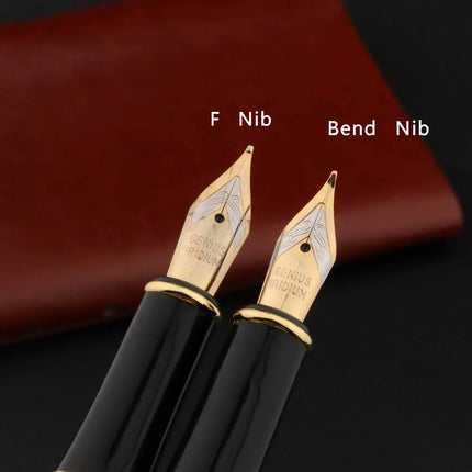 High Quality Metal 388 Fountain Pen Business Black Golden Student  Stationery Office School Supplies Gift Ink Pens