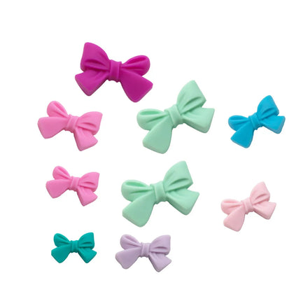 10pcs Bowknot Silicon Beads BPA Free Bow Tie Baby Teething Bead For DIY Jewelry Making Chewable Baby Teething Gift