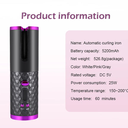 Automatic Hair Culers 3 Color Option USB Charging Portable Wireless Rotate Hair Curler Auto Hair Curling Iron Anti Scalding