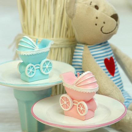 10 pcs cute Mini Creative Pram Baby Birthday Candle Kid Pram Baby Carriage Candle Cake Cupcake Topper Party Decoration