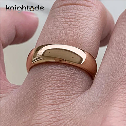 Classic Rose Gold Color Tungsten Wedding Ring For Women Men Carbide Engagement Band Dome Polished Finish Width 8mm 6mm