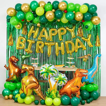 Dinosaur Birthday Party Decorations Balloons Arch Garland Kit Happy Birthday Balloons Curtains for Dino Themed Kid Party Shower