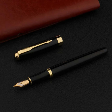 High Quality Metal 388 Fountain Pen Business Black Golden Student  Stationery Office School Supplies Gift Ink Pens