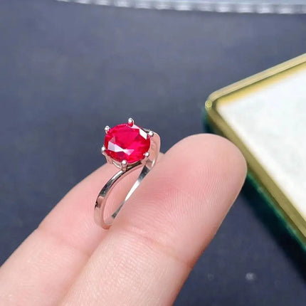 USPS Dropshipping, Real Ruby Gemstone Rings for Women, S925 Silver Fine Jewellery Birthstone Gift, Wedding FM2061 Ring