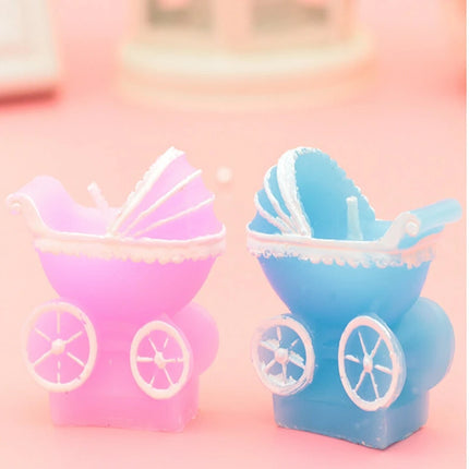 10 pcs cute Mini Creative Pram Baby Birthday Candle Kid Pram Baby Carriage Candle Cake Cupcake Topper Party Decoration